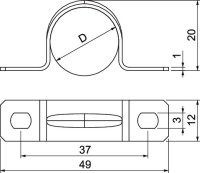 OBO 605 20 A4 Upevňovací příchytka oboustranná 20mm Nerez