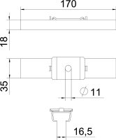 OBO GMS 170 A4 Středový závěs pro mřížový žlab se svorkou B170mm Ušlechtilá ocel