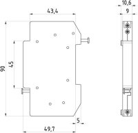 Pomocný spínač PS EDF 22, kontakty 1xNO+1xNC,5A, 230V ETI 002579001