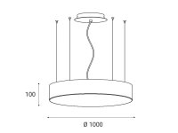 LED2 3271553D MONO 100 P-Z, B DALI/PUSH DIM 153W 2CCT 3000K/4000K