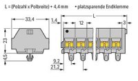 4vodičová svorkovnicese západkami šedá 0,08-4mm2 2pól.