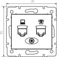 Zásuvka datová-telefonní DOMO RJ45Cat 5e+RJ11 krémová 24816 Kanlux