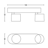 STAR bar/tube černá 2x4.5W SELV Dim PHILIPS 871951443539100