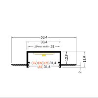 AL profil FKU78-04 pro LED, bez plexi, 1m, surový FK TECHNICS 4739567