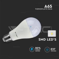 LED žárovka V-TAC 15W E27 A60 Thermoplastic 3000K 3PCS/Blister Pack