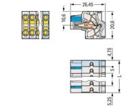 Pružinová svorka Push-in CAGE CLAMP 2,5mm2 sv.šedá 2pól. WAGO 721-2102/026-000