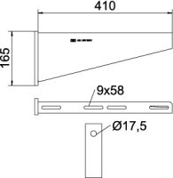 OBO AW 80 41 FT Nástěnný výložník B410mm Ocel žár.zinek