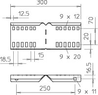 OBO LWVG 110 A2 Úhlová spojka pro kabelové žebříky 114x300 Nerez ocel