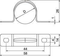 OBO 605 25 A4 Upevňovací příchytka oboustranná 25mm Nerez