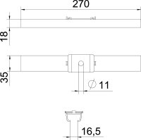 OBO GMS 270 A4 Středový závěs pro mřížový žlab se svorkou B270mm Ušlechtilá ocel