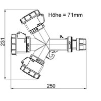 multifunkční roztrojka kabelová průchodka - 3 x 16A/230V/3p PCE 9432007