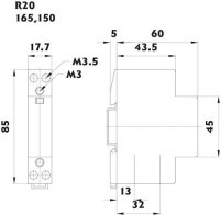 Modulární stykač R 20-20 230V, 2p, 1M, kontakty 2xNO,20A, 230V AC ETI 002461210