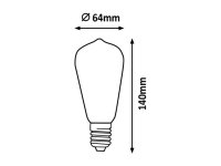 Filam LED E27 ST64 5W 200lm 2200K Smoky RABALUX 1359