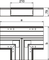 OBO WDK T80210GR Díl T pro kanál WDK 400x210x80 kamenná šeď Polyvinylchlorid PVC