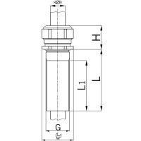 Kabelová vývodka mosazná, M25, délka závitu 100mm AGRO 1100.25.51