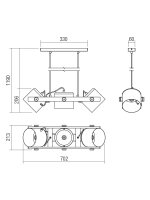 Závěsné svítidlo POOH SU 3x42W E27 BK REDO 01-2403