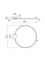 Nástěnné a stroní svítidlo ATOM AP/PL LED 11W 3000K D600 BK/BRASS REDO 01-3103