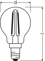 LEDVANCE LED CLASSIC P P 2.5W 827 Clear E14