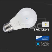 LED žárovka V-TAC 6.5W E27 A60 Plastic 3000K VT-265