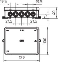 OBO A 18 HF RW Odbočné krabice bez svorkovnice 125x100x38 čistě bílá PE