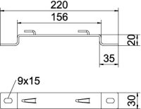 OBO DBLG 20 150 FT Distanční třmen pro mřížový žlab B150mm Ocel žár.zinek