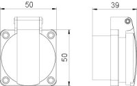 OBO ASD-D0 SW Vestavná zásuvka s víčkem 2P/16A,400V IP44 50x61mm černá