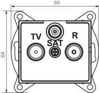 LOGI Zásuvka SAT-TV-R koncová - černá matná KANLUX 33587