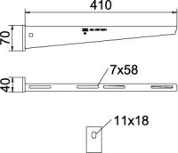 Nástěnný výložník OBO AW 15 41 A4 B410mm Nerez