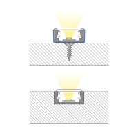 Přisazený hliníkový profil černý PG2 16x8mm černý difuz 1m MCLED ML-761.023.74.1