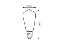 Filament LED bulb, transparent, metal+gl