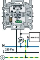 Regulátor rychlosti pro motory, max.zátěž 200VA NIKO 310-01800