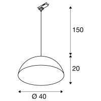 FORCHINI M 40 TRACK, 3~ závěsné svítidlo