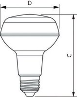 Reflektorová LED žárovka PHILIPS CorePro LEDspot D 8.5-100W R80 E27 827 36D