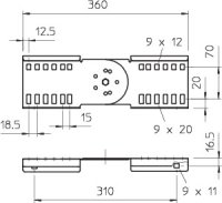 OBO LGVG 110 FT Kloubová spojka pro kabelové žebříky 114x360 Ocel žár.zinek