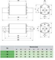 Nožová pojistka M1XL gPV 63A/1100V DC UL ETI 004110391