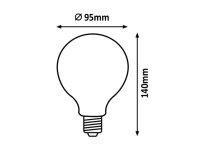 Filament LED E27G95 8W 1055lm 2700K Milky RABALUX 1381