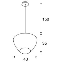 PANTILO CONVEX 40, Indoor, závěsné svítidlo E27, chromové    SLV 1003444