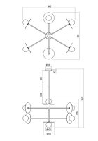 Závěsné svítidlo PLATO SU G9 6X10W D100 SBK REDO 01-2734