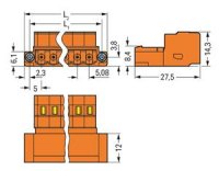 Konektor s pájecími piny CAGE CLAMP 2,5mm2 oranžová 5pól. WAGO 231-635/109-000