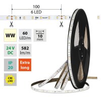 LED pásek SMD2835 WW, 60LED/m 50m, 24V, 7,2 W/m MCLED ML-126.878.60.2