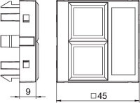 OBO DTG-02LE RW1 Nosiče datové techniky 45x45mm čistě bílá Polykarbonát PC