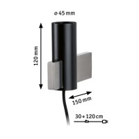 Nástěnné svítidlo Aik max. 1x20W E27 černá PAULMANN 79762