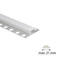 Hliníkový profil pro sádrokarton AX, 62x14mm, mléčný difuz., 1m