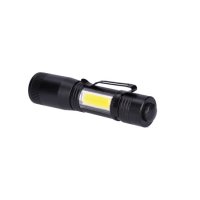 LED kovová svítilna, 150 +60lm, 3W + COB, AA, černá SOLIGHT WL115