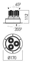 XDRILL TRIM. REC. FITTING 3x9W 220-240V