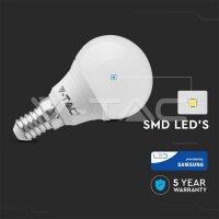 LED žárovka V-TAC 4.5W E14 P45 Plastic 3000K VT-225