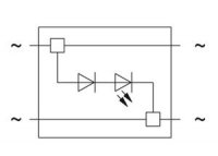 Zásuvný modul 2pól. červená LED dioda šedá WAGO 280-803/281-416