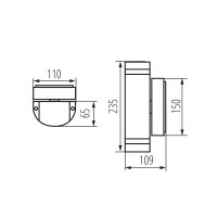 Přisazené venkovní svítidlo ZEW EL-235U-B KANLUX 22441