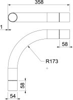 OBO SBN50 FT Trubkový oblouk 90° bez závitu o50mm Ocel žár.zinek