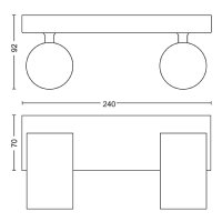 KOSIPO bar/tube bílá 2xNW 230V PHILIPS 871951443523000